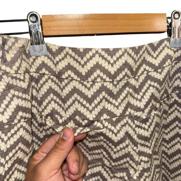 Cartonnier Anthropologie Zigzag Shorts Size 6 Side Zip Pocketed Cotton Blend - Picture 4 of 10
